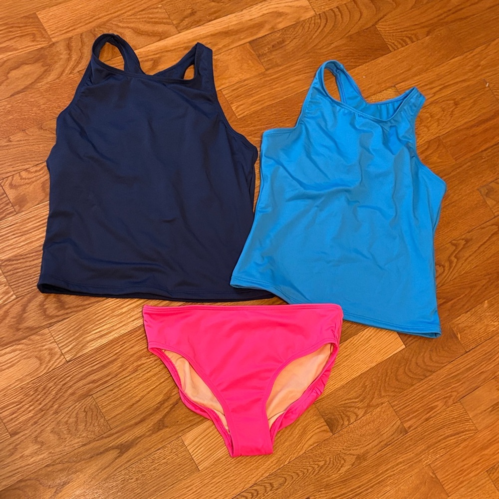 Lands' End 3 Piece Girls' Swim Tankini and Bottoms